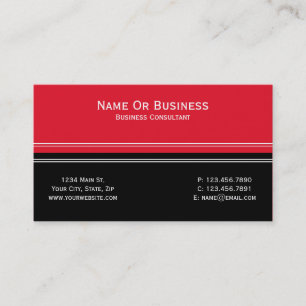 Cherry Red & Black Colour Block Unique, Fashionabl Business Card