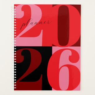Cherry Red Bold Year Colour Block Planner