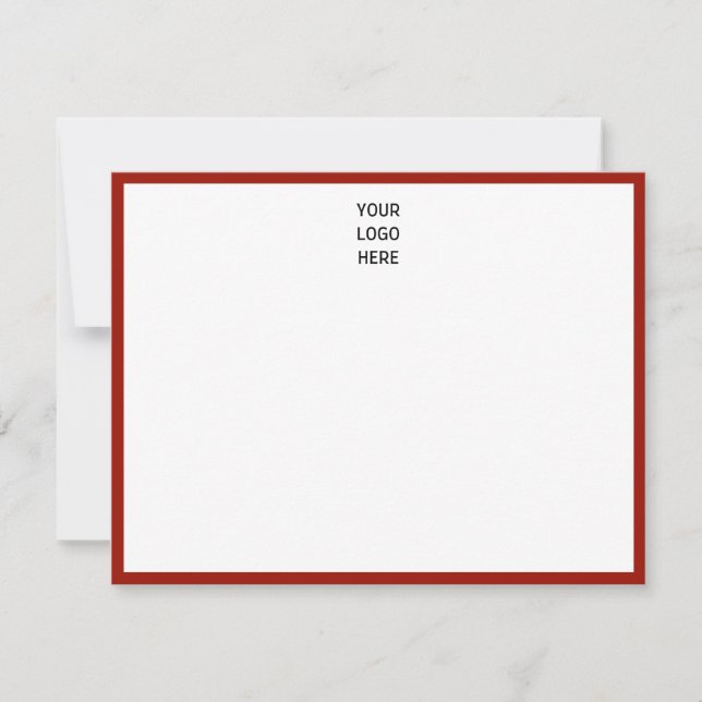 Cherry Red Border Your Logo  Card (Front)