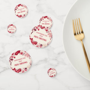 Cherry Red Bow Christmas Pajama Party Confetti