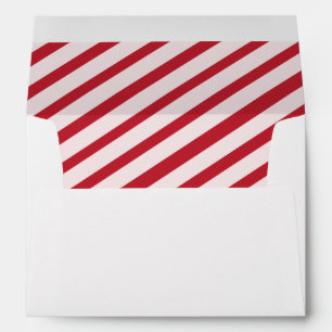 Cherry Red Carnival Stripes Lined Envelopes
