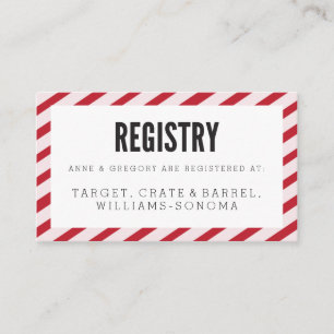 Cherry Red Carnival Stripes Registry Insert Card