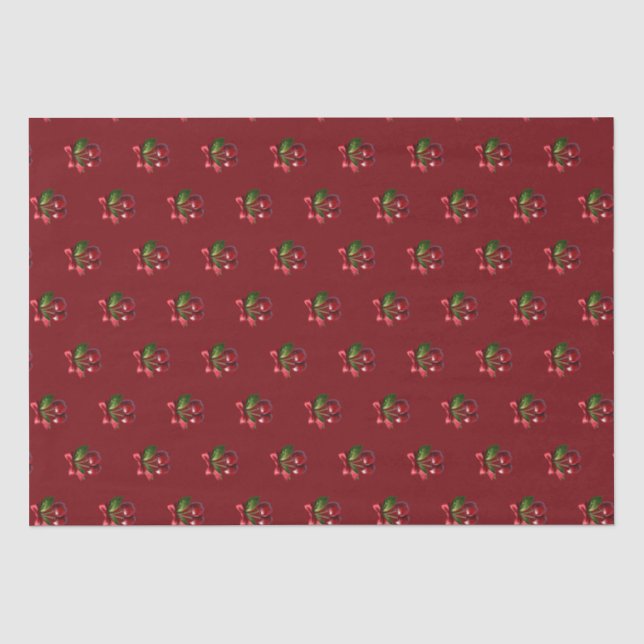 Cherry Red-Cherries with a Bow Tissue Paper (Front)