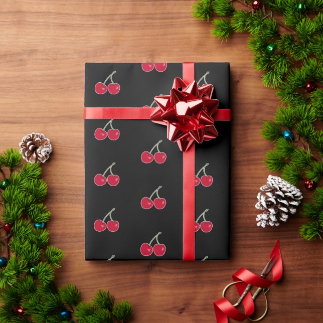 Cherry, Red cherries Wrapping Paper (Holiday Gift)