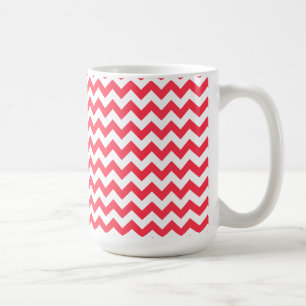 Cherry Red Chevron Zigzag Coffee Mug