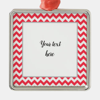 Cherry Red Chevron Zigzag Metal Tree Decoration