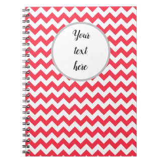 Cherry Red Chevron Zigzag Notebook