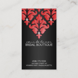Cherry Red Diamond Damask Appointment Cards