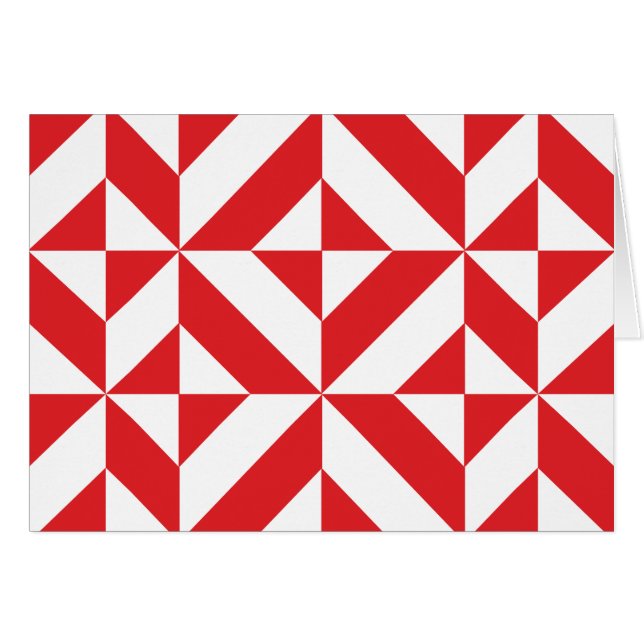 Cherry Red Geometric Deco Cube Pattern (Front Horizontal)