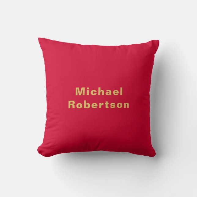 Cherry Red Gold Colours Professional Trendy Modern Cushion (Front)