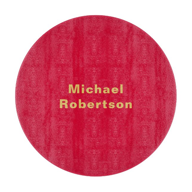 Cherry Red Gold Colours Professional Trendy Modern Cutting Board (Front)