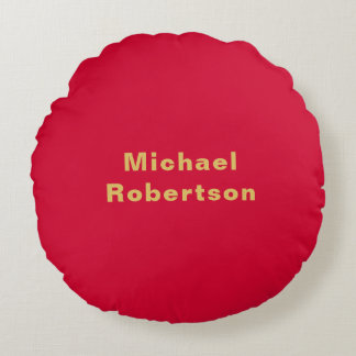Cherry Red Gold Colours Professional Trendy Modern Round Cushion