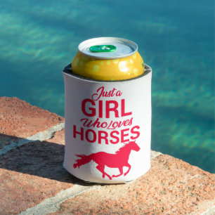 Cherry Red Just A Girl Who Loves Horses   Can Cooler