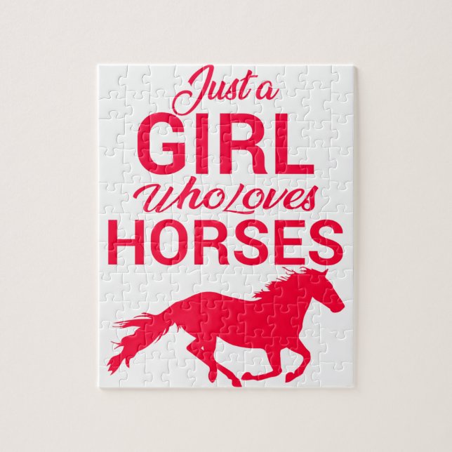 Cherry Red Just A Girl Who Loves Horses  Jigsaw Puzzle (Vertical)