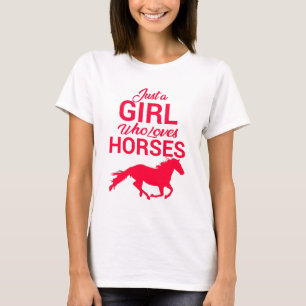 Cherry Red Just A Girl Who Loves Horses T-Shirt