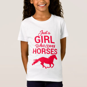 Cherry Red Just A Girl Who Loves Horses T-Shirt