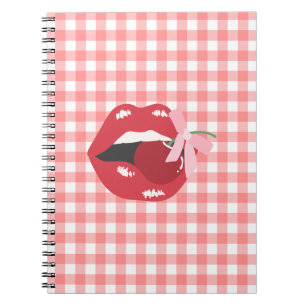 Cherry Red Lips Coquette Notebook