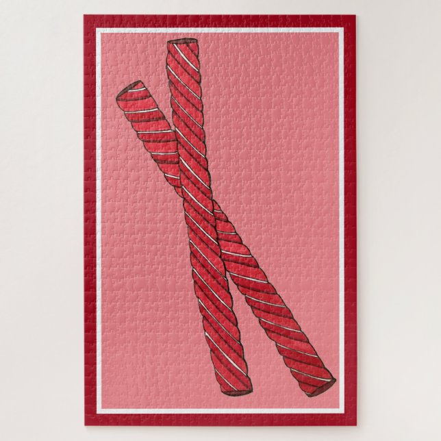 Cherry Red Liquorice Whips Liquorice Twist Candy Jigsaw Puzzle (Vertical)