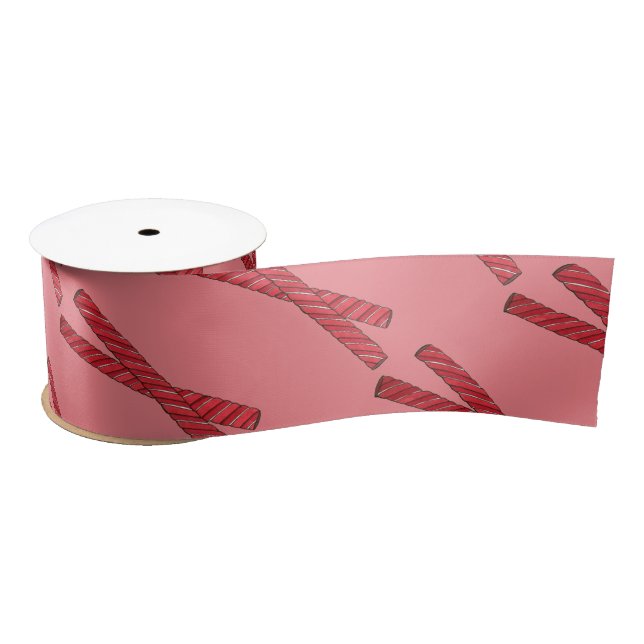 Cherry Red Liquorice Whips Liquorice Twist Candy Satin Ribbon (Spool)