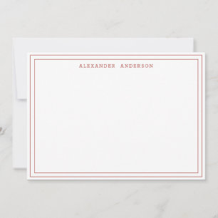 Cherry Red Modern Professional Double Border Card