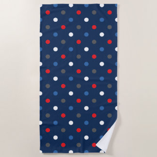 Cherry Red Navy Polka Dot Beach Towel
