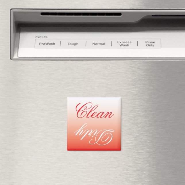 Cherry Red Ombre Dishwasher Clean/Dirty Magnet (In Situ (Dishwasher))