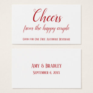 Cherry Red on White Editable Drink Tickets