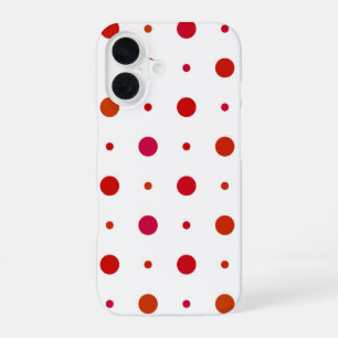 Cherry Red Polka dots on white iPhone 16 Case