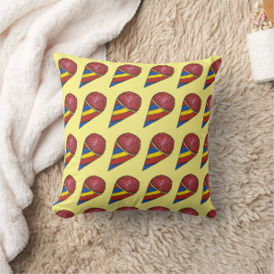 Cherry Red Snow Sno Cone Snowball Snowball Food Cushion
