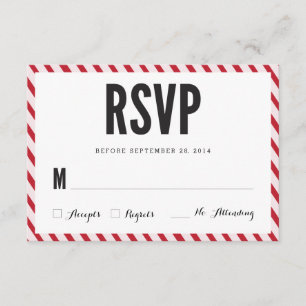 Cherry Red Stripes RSVP Response Card