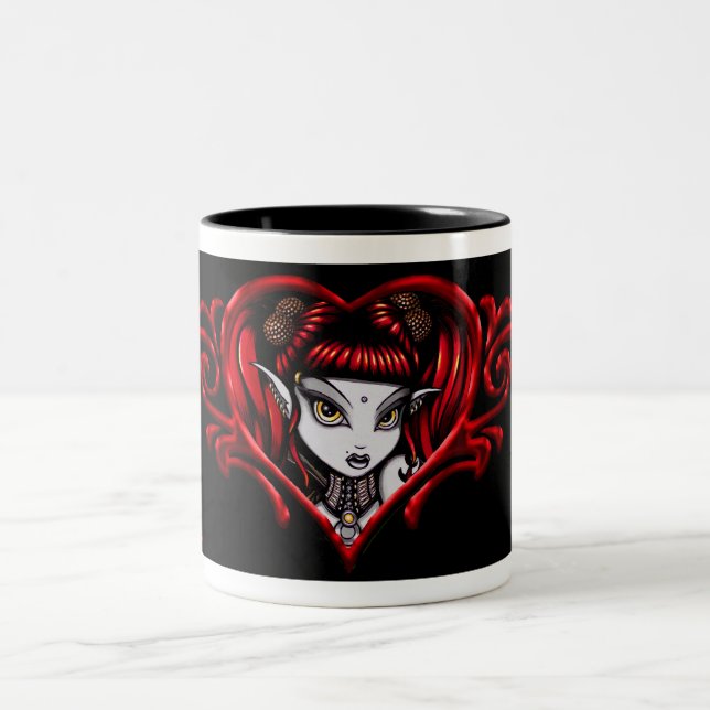 Cherry Red "Terra" Valentines Day Coffee, Tea Mug (Center)