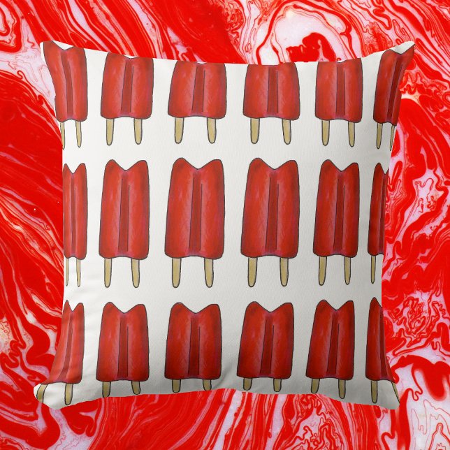 Cherry Red Twin Pop Popsicle Ice Lolly Lollies Cushion (Cherry twin pop pillow)