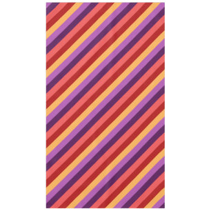 Cherry Red Violet Stripes Large Tablecloth