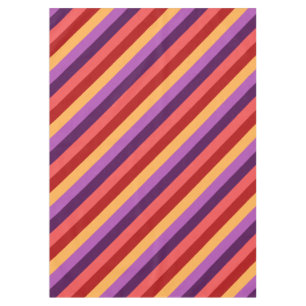 Cherry Red Violet Stripes Medium Tablecloth