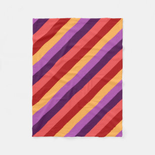 Cherry Red Violet Stripes Small Fleece Blanket