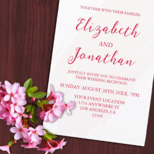 Cherry Red Wedding Reception Enclosure Card
