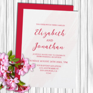 Cherry Red Wedding Reception Invitation