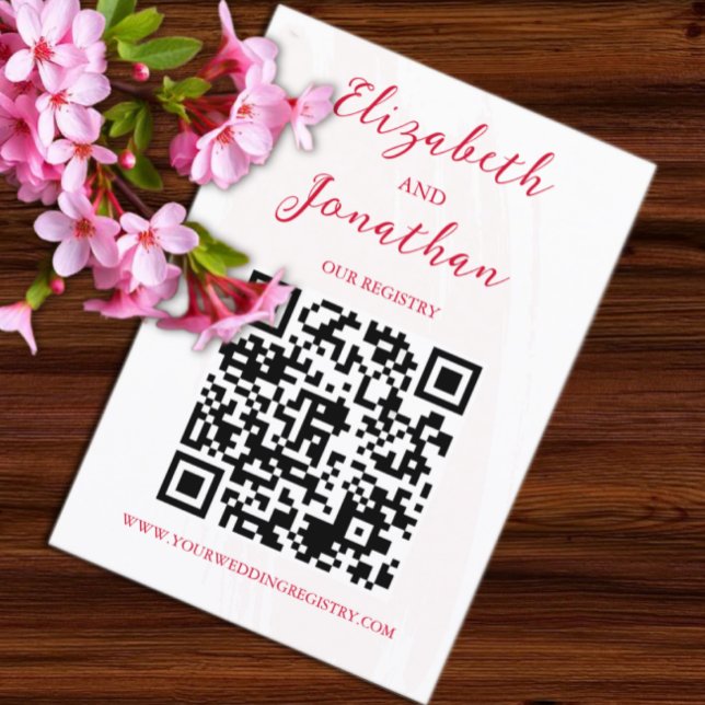 Cherry Red Wedding Registry Enclosure Card (Creator Uploaded)