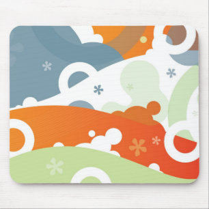 Cherry Retro Modern Abstract Funky Mousepad