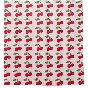 Cherry Rockabilly Bathroom Decor Shower Curtain