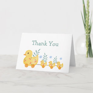 Cherry Rubber Mummy Duck Baby Shower Welcome Sign Thank You Card