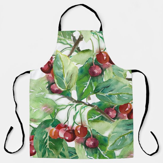 Cherry Seamless Pattern Apron (Front)