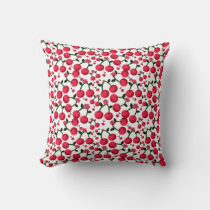 Cherry Seamless Pattern, Red Fruit Pattern, Cushion