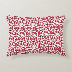 Cherry Seamless Pattern, Red Fruit Pattern, Cute C Decorative Cushion