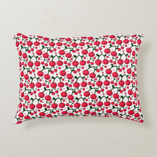 Cherry Seamless Pattern, Red Fruit Pattern, Decorative Cushion