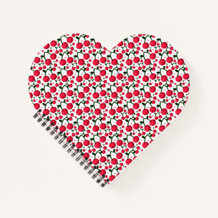 Cherry Seamless Pattern, Red Fruit Pattern, Notebook