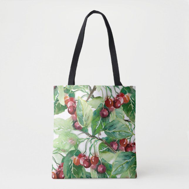 Cherry Seamless Pattern Tote Bag (Front)