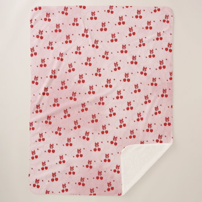 Cherry Sherpa Blanket (Front)