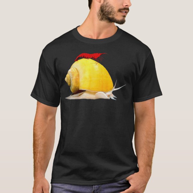 Cherry Shrimp Mystery Snail Aquarium Fish Freshwat T-Shirt (Front)