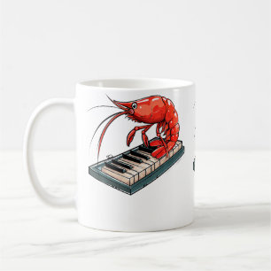 Cherry Shrimp Playing The Piano Coffee Mug
